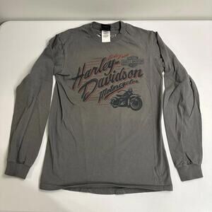 Harley Davidson De L'Outaouais QC Shirt Mens Small Gray Long Sleeve Ride Free